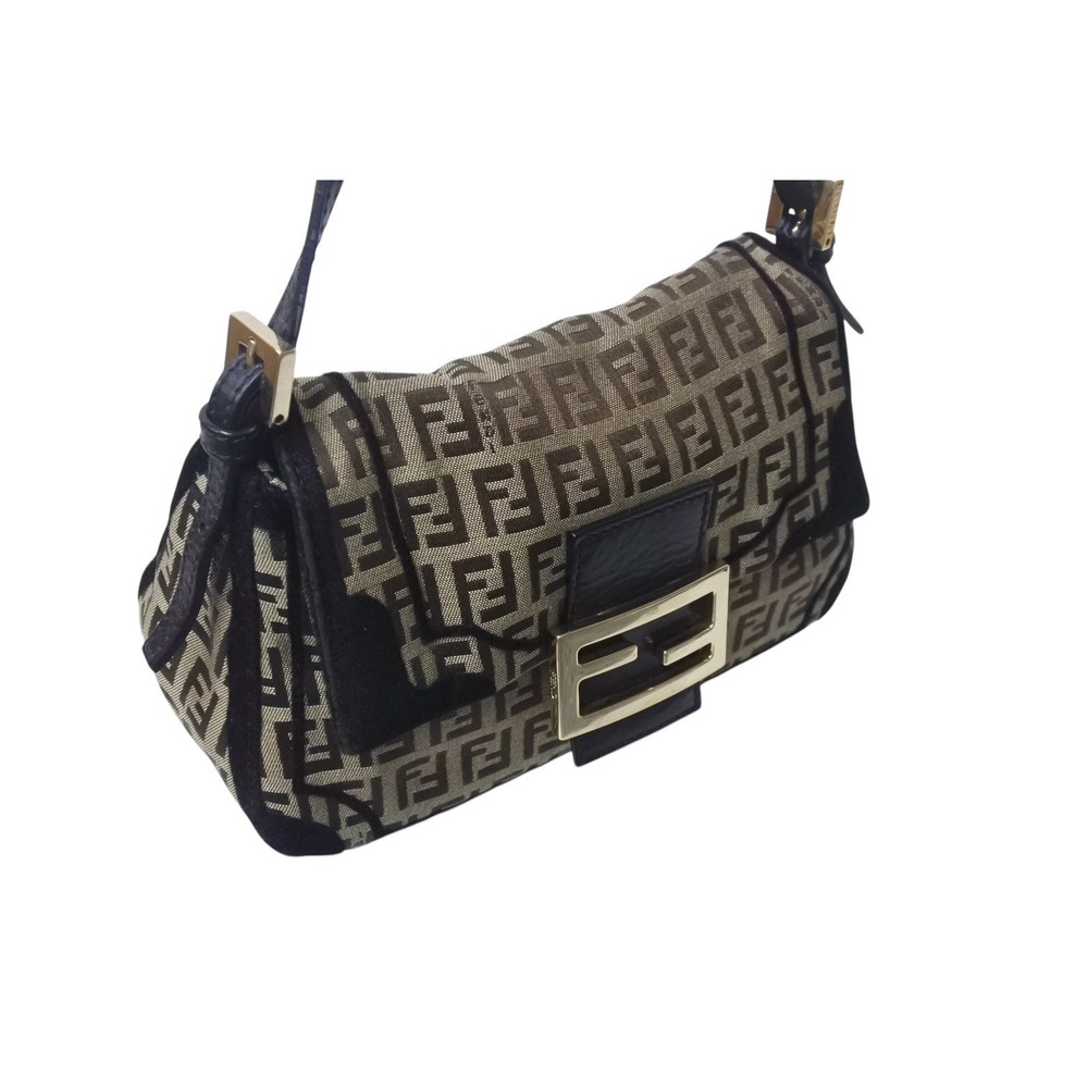 Fendi canvas Zucca Bucket black handbag brown Mamma - Picture 4 of 10
